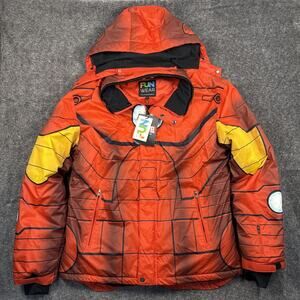 Marvel Iron Man Ski Jacket Men’s Large Funwear Hooded Insulated Snow Coat